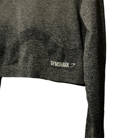 Gymshark Shirt Womens Small Gray Seamless Crop Top Neutral Workout Athleisure - Picture 3 of 6